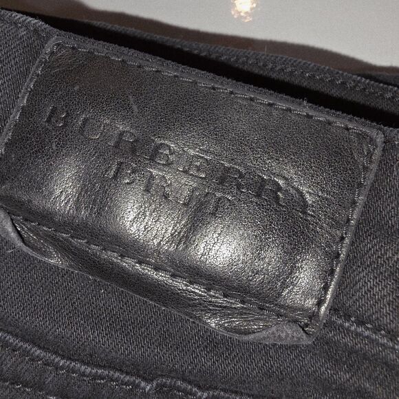 BURBERRY BRIT 34x32 SLIM Charcoal Black Denim Logo Casual Work School Jeans - Picture 4 of 10